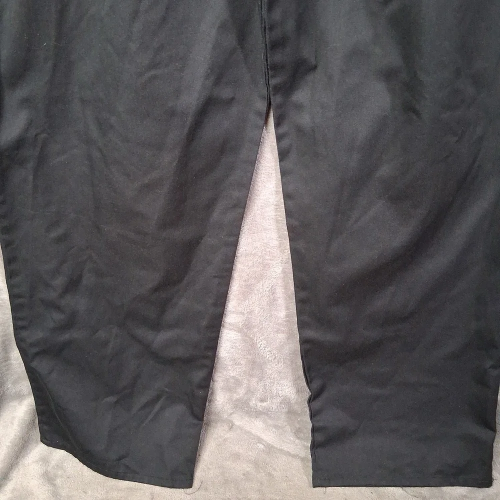 New Chef Pants Adult Size Large Black Baggy Elastic Stretchable Waist Inseam 31